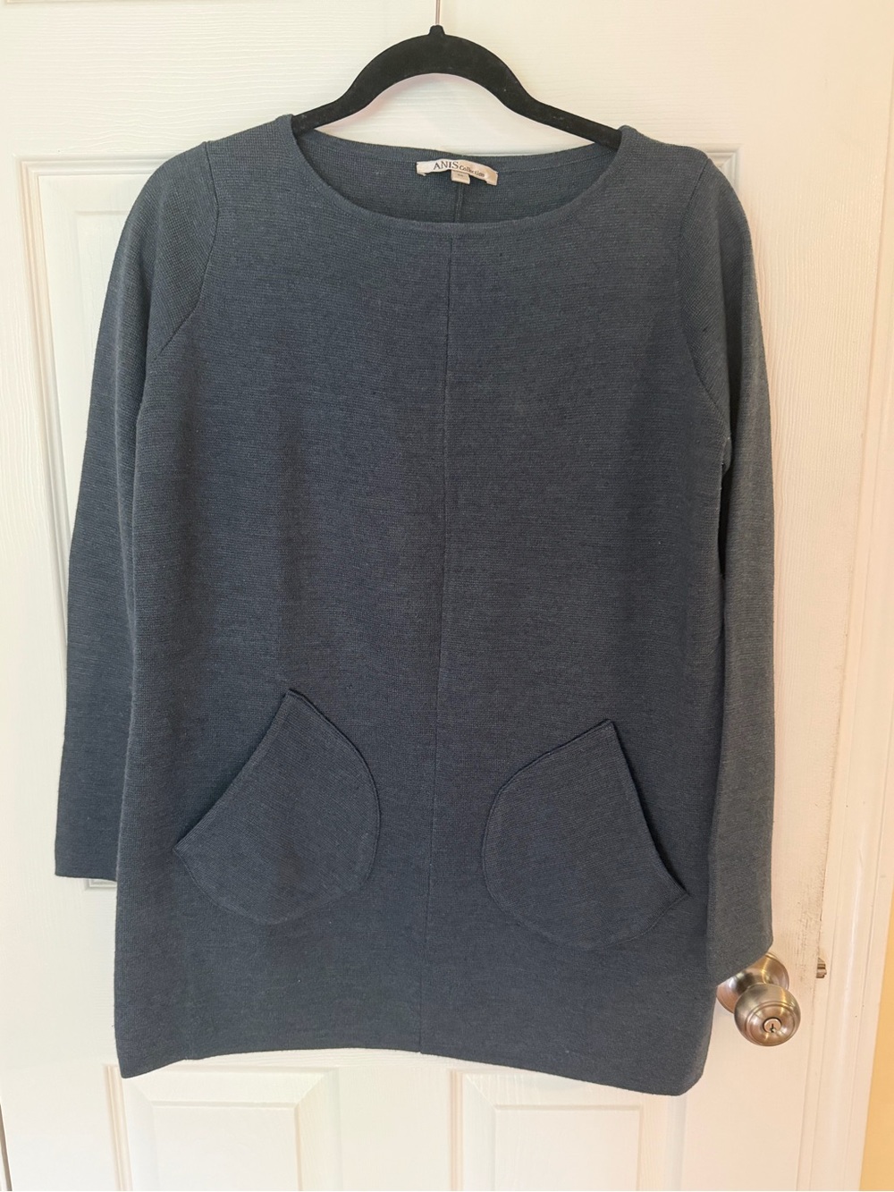 ANIS Collection Slate Blue Knit Top - Size M